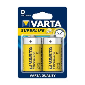 Varta Varta 2020 - 2 ks Zinkouhlíková baterie SUPERLIFE D 1,5V
